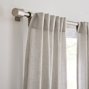 Sheer European Flax Linen Curtain, Pearl Gray, 48"x84", Set of 2 - Image 2