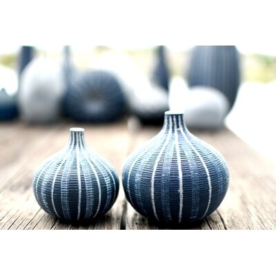 2 Piece Ashe Blue Porcelain Table Vase Set - Image 0