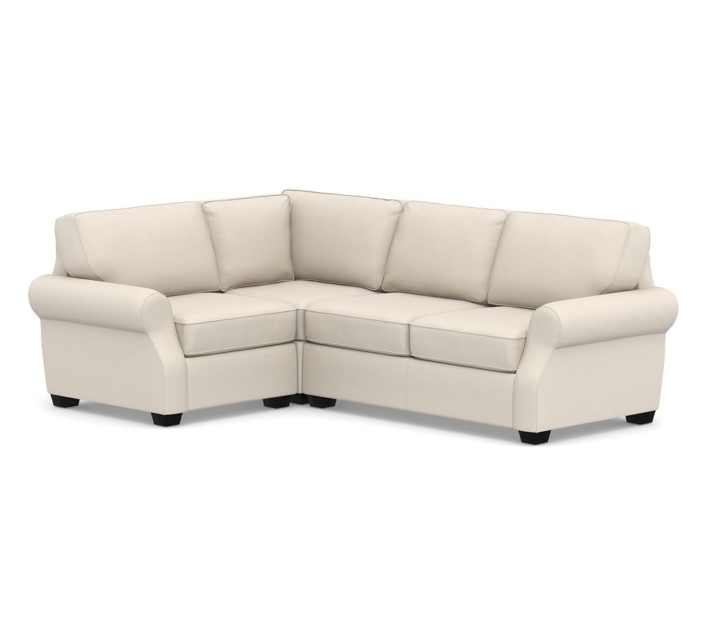 SoMa Fremont Roll Arm Upholstered Right Arm 3-Piece Corner Sectional, Polyester Wrapped Cushions, Performance Brushed Basketweave Oatmeal - Image 0