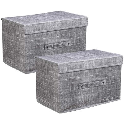 Storage Boxes For Closet Shelves With Lid | Storage Bins | Closet Storage Baskets | Home Foldable Cloth Storage Organizer With Reinforced Handle - Image 0