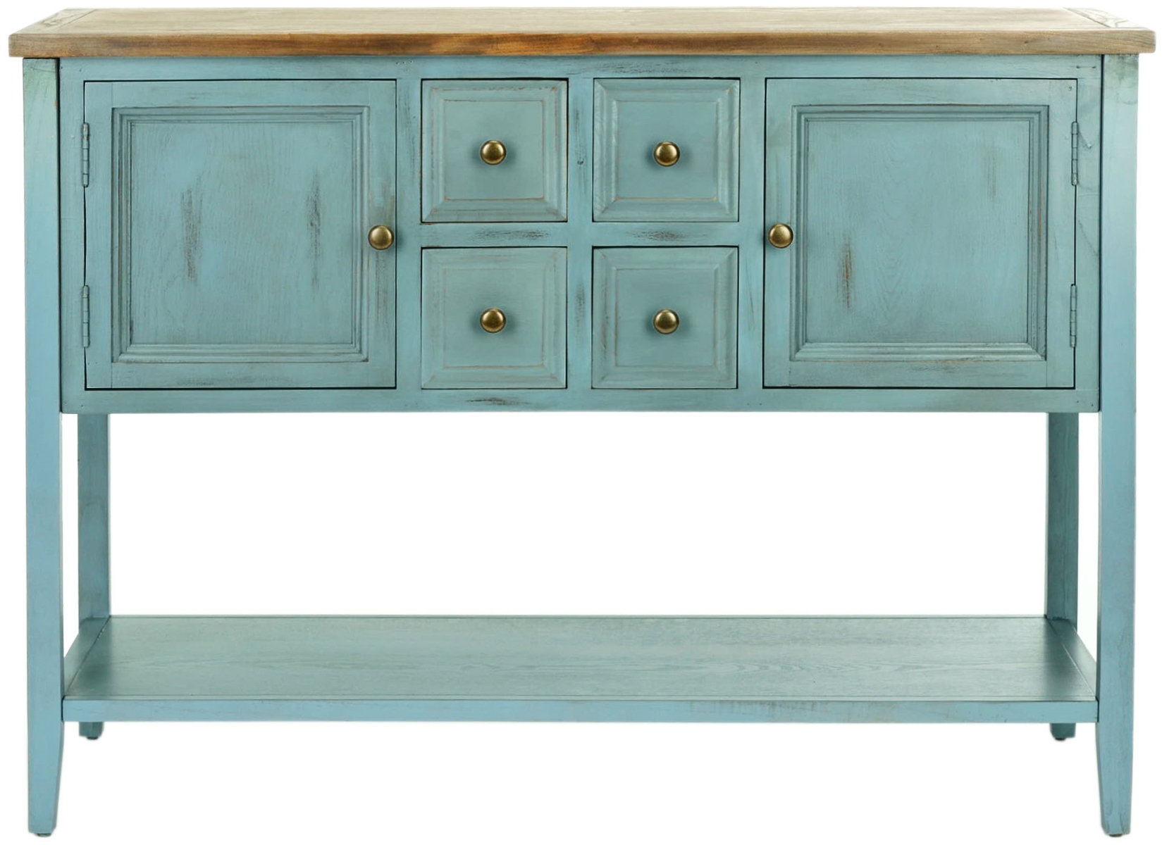 Charlotte Sideboard - Blue / Oak - Safavieh - Image 0