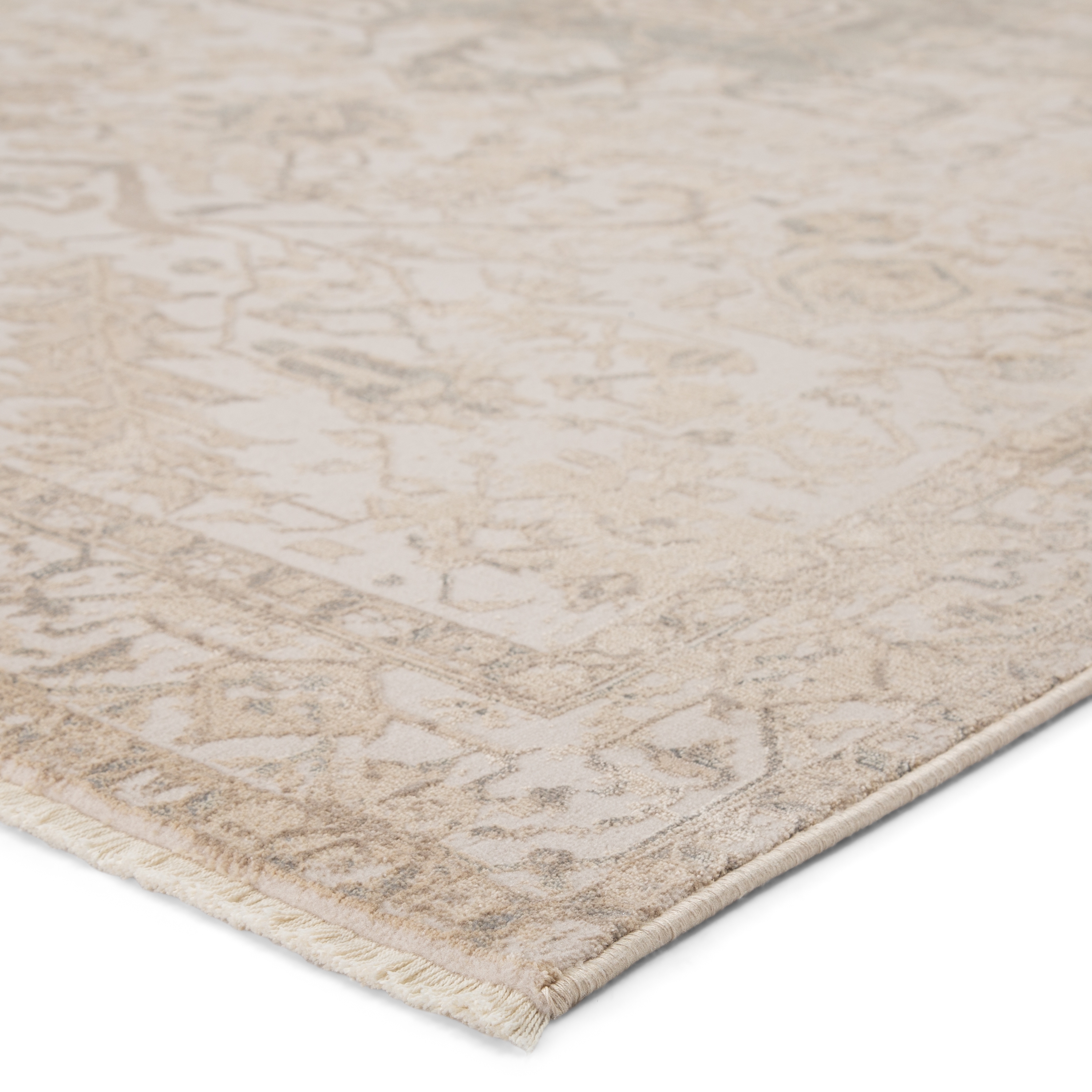 Lucien Medallion Cream/ Light Gray Area Rug (9'6"X12'6") - Image 1