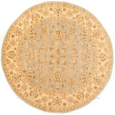 One-of-a-Kind Detavius Hand-Knotted New Age 9' Round Wool Area Rug in Light Gray - Image 0