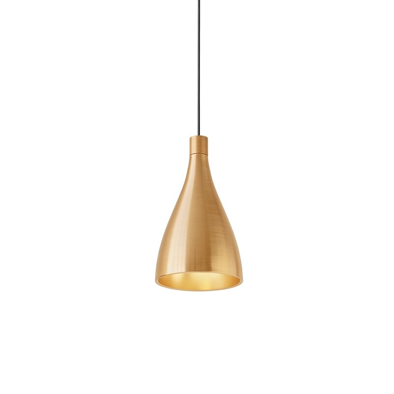 Pablo Designs Swell 8 - Light Cone Bell Pendant Size: 14" H x 8" W x 8" D, Finish: Brass - Image 0
