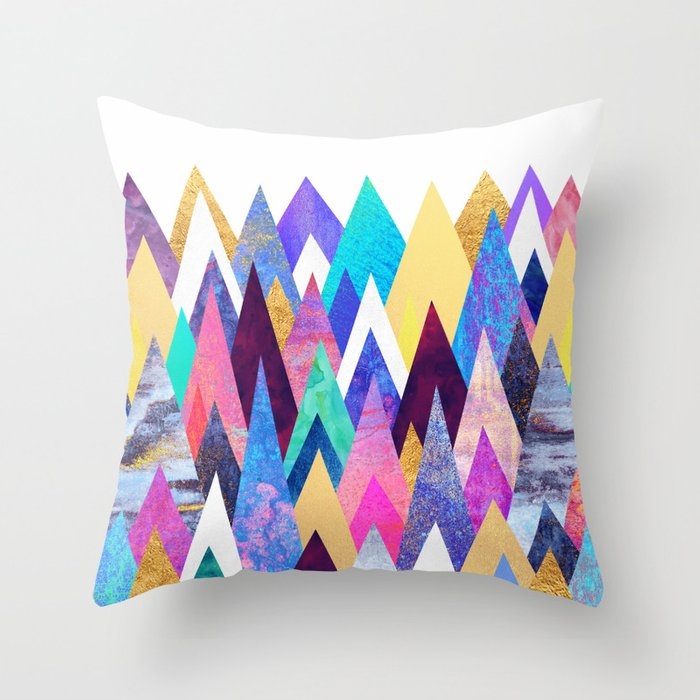Enchanted Mountains Throw Pillow by Elisabeth Fredriksson - Cover (16" x 16") With Pillow Insert - Outdoor Pillow - Image 0