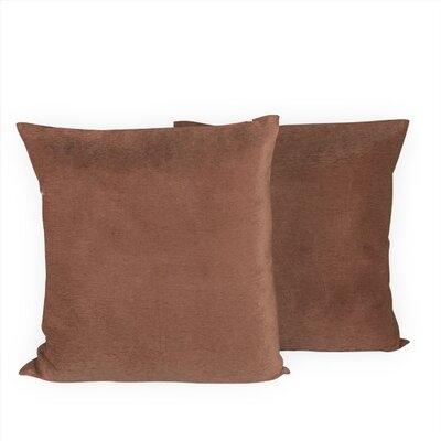 Eider & Ivory™ Elegant Velvet Chenille Fabric Solid Colored Pair Of Pillow Shams 26 X 26" - Image 0