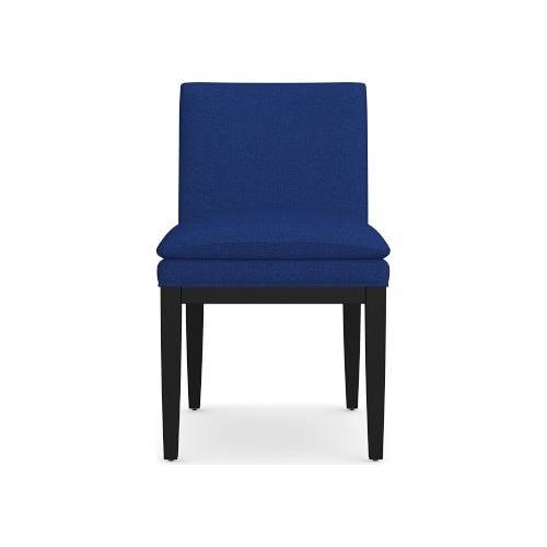 Laguna Side Chair, Standard, Perennials Performance Basketweave, Denim, Ebony Leg - Image 0