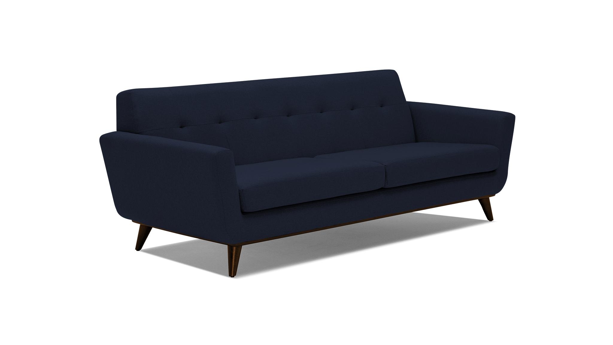 Blue Hughes Mid Century Modern Sofa - Sunbrella Premier Indigo - Mocha - Image 1
