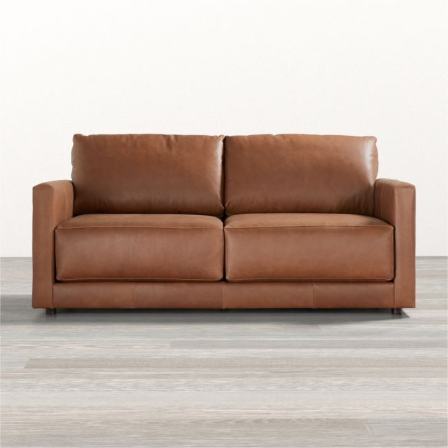 Gather Deep Leather Apartment Sofa - Image 0