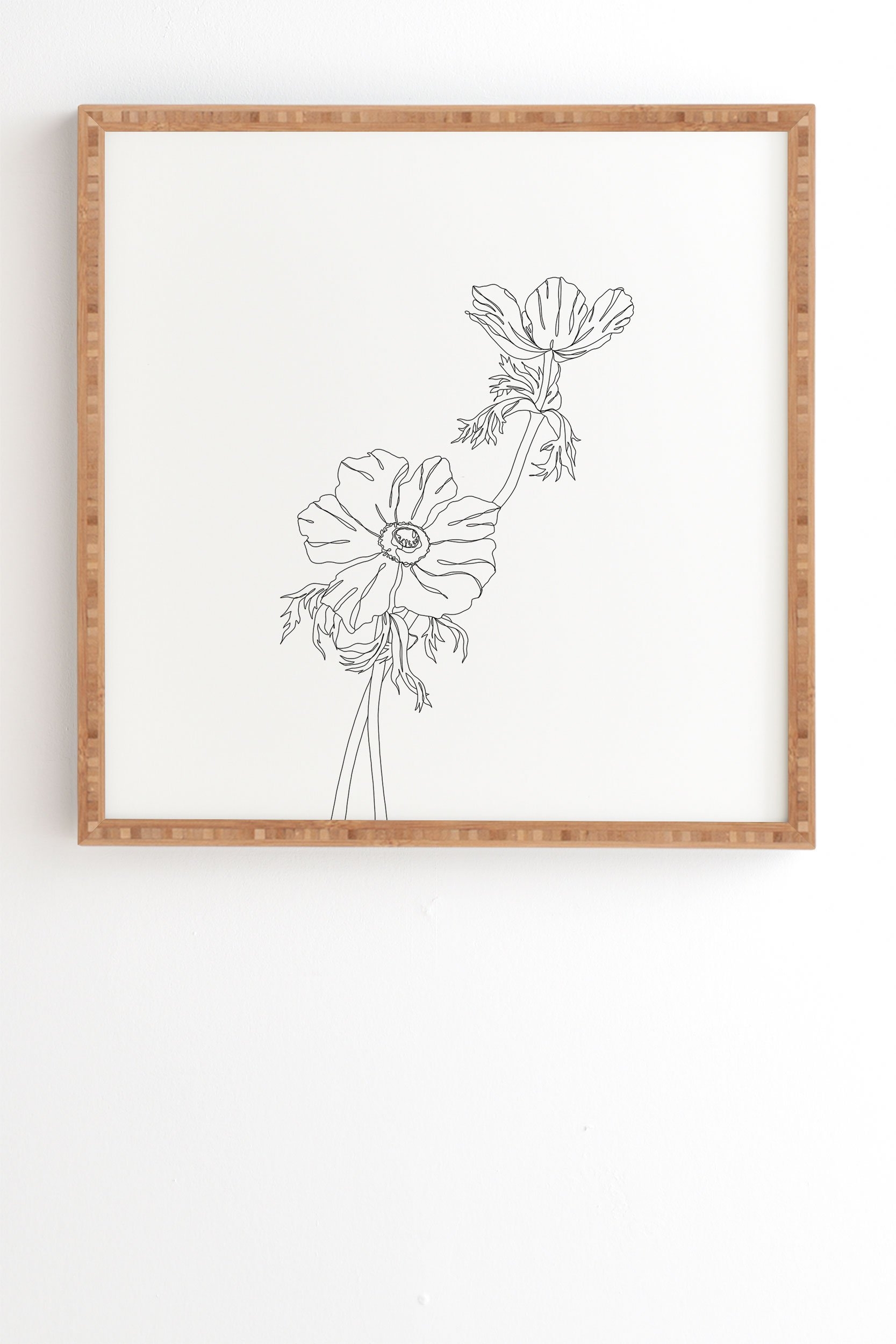 Botanical Illustration Joan by The Colour Study - Framed Wall Art Bamboo 20" x 20" - Image 0