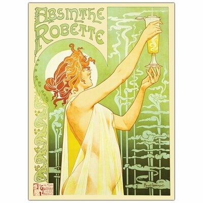 Absinthe Robette by Privat Livemont Framed Vintage Advertisement on Wrapped Canvas - Image 0