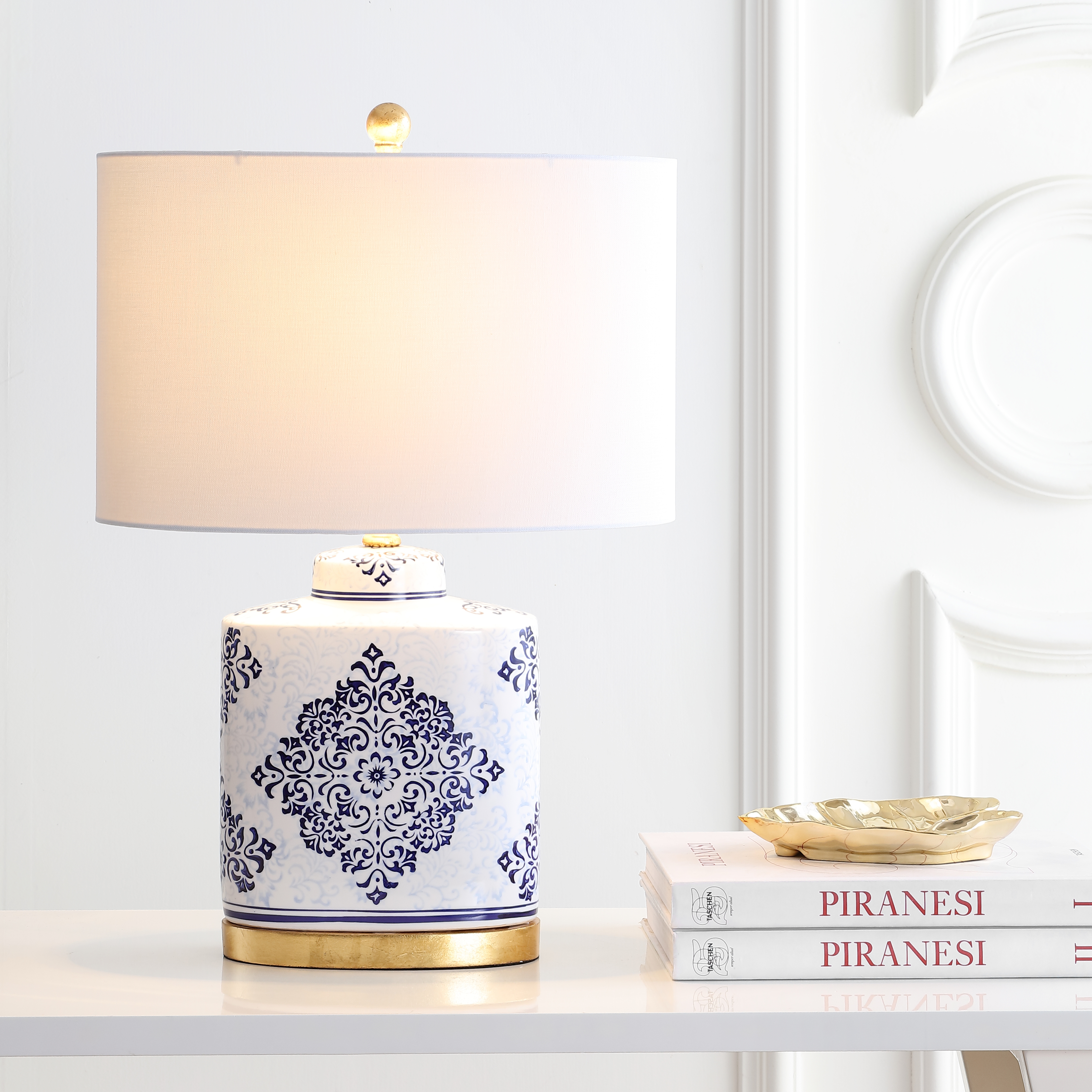 Kamdyn Table Lamp - Blue/White - Safavieh - Image 3