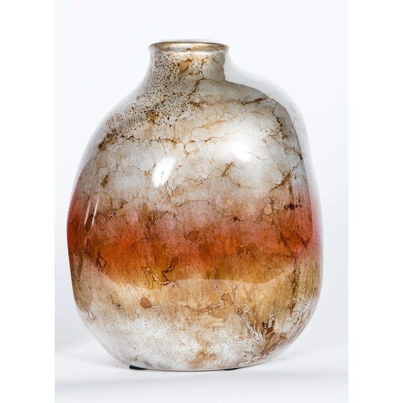 Prima Design Source Red/Brown/Gray Glass Table Vase - Image 0