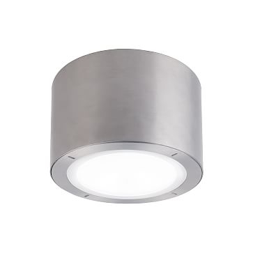 Round Metal LED Outdoor Flushmount, White - Image 3