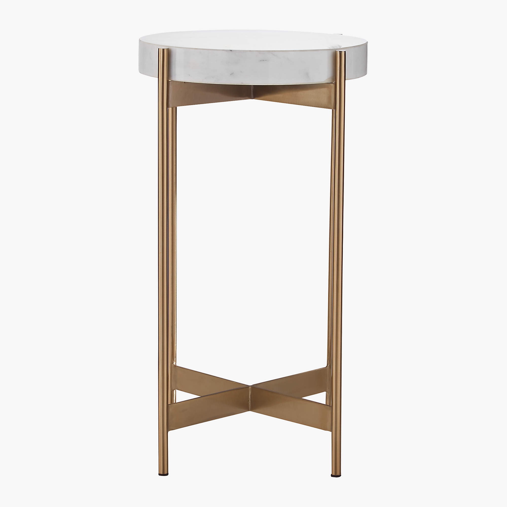 Block White Marble Pedestal Table - Image 0