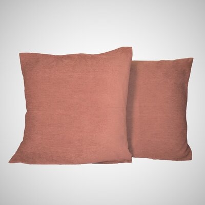 Eider & Ivory™ Elegant Velvet Chenille Fabric Solid Colored Pair Of Pillow Shams 26 X 26" - Image 0