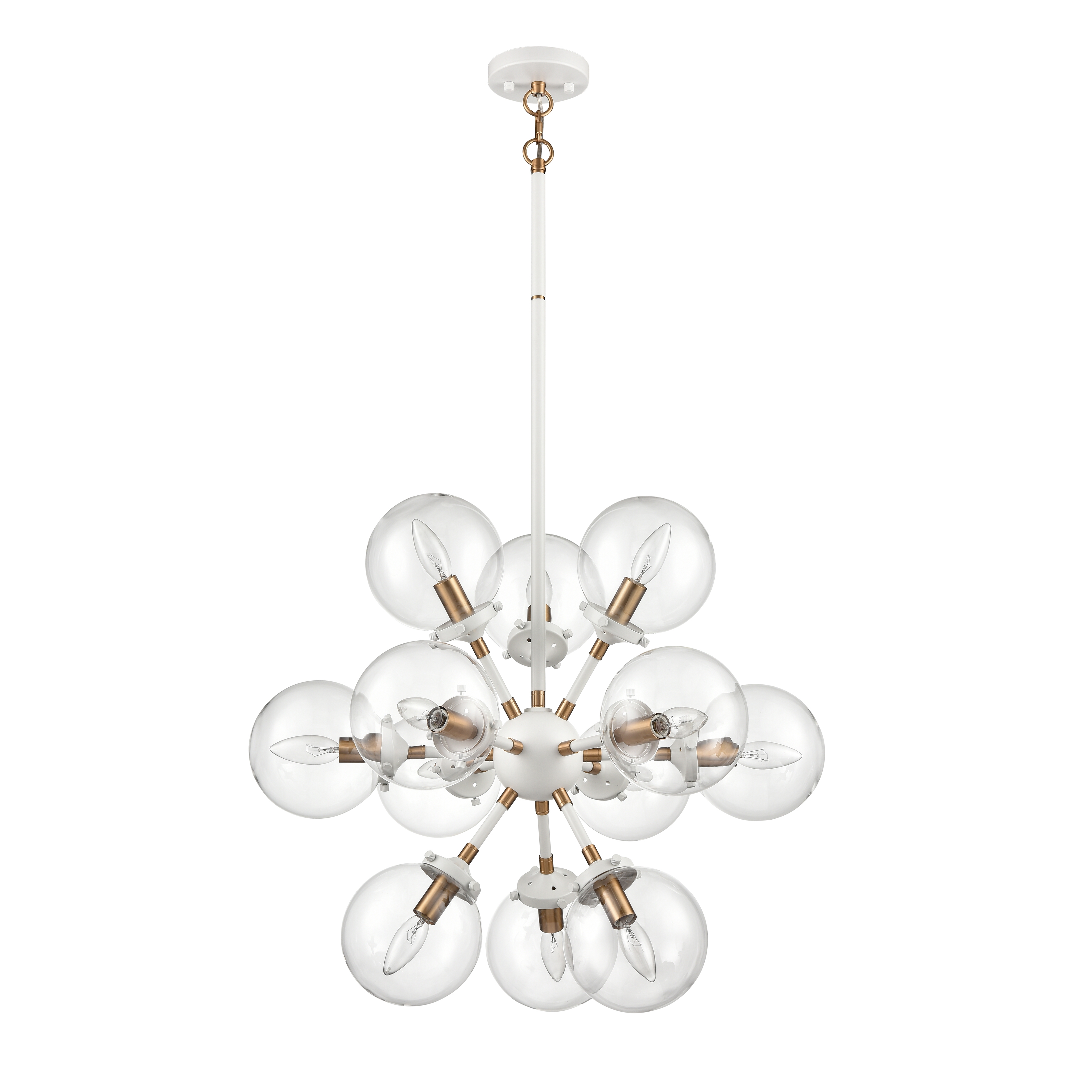 Boudreaux 25'' Wide 12-Light Chandelier - Matte White - Image 1