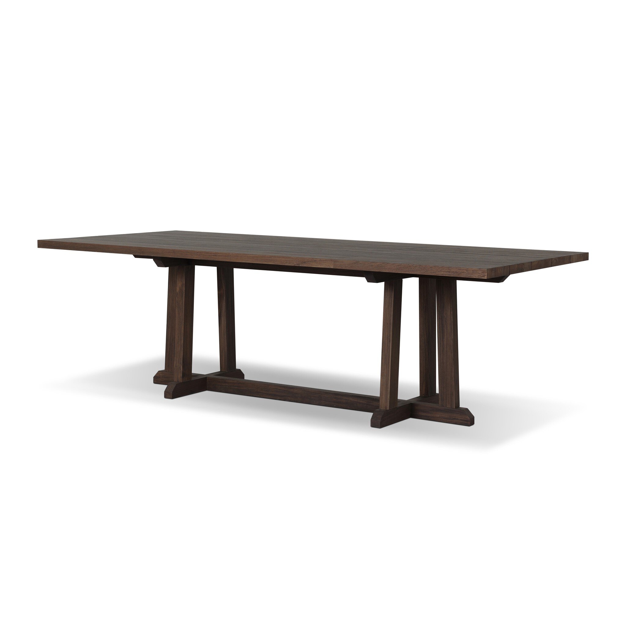 Indie Outdoor Dining Table - Stained Saddle Brown FSC - Image 1