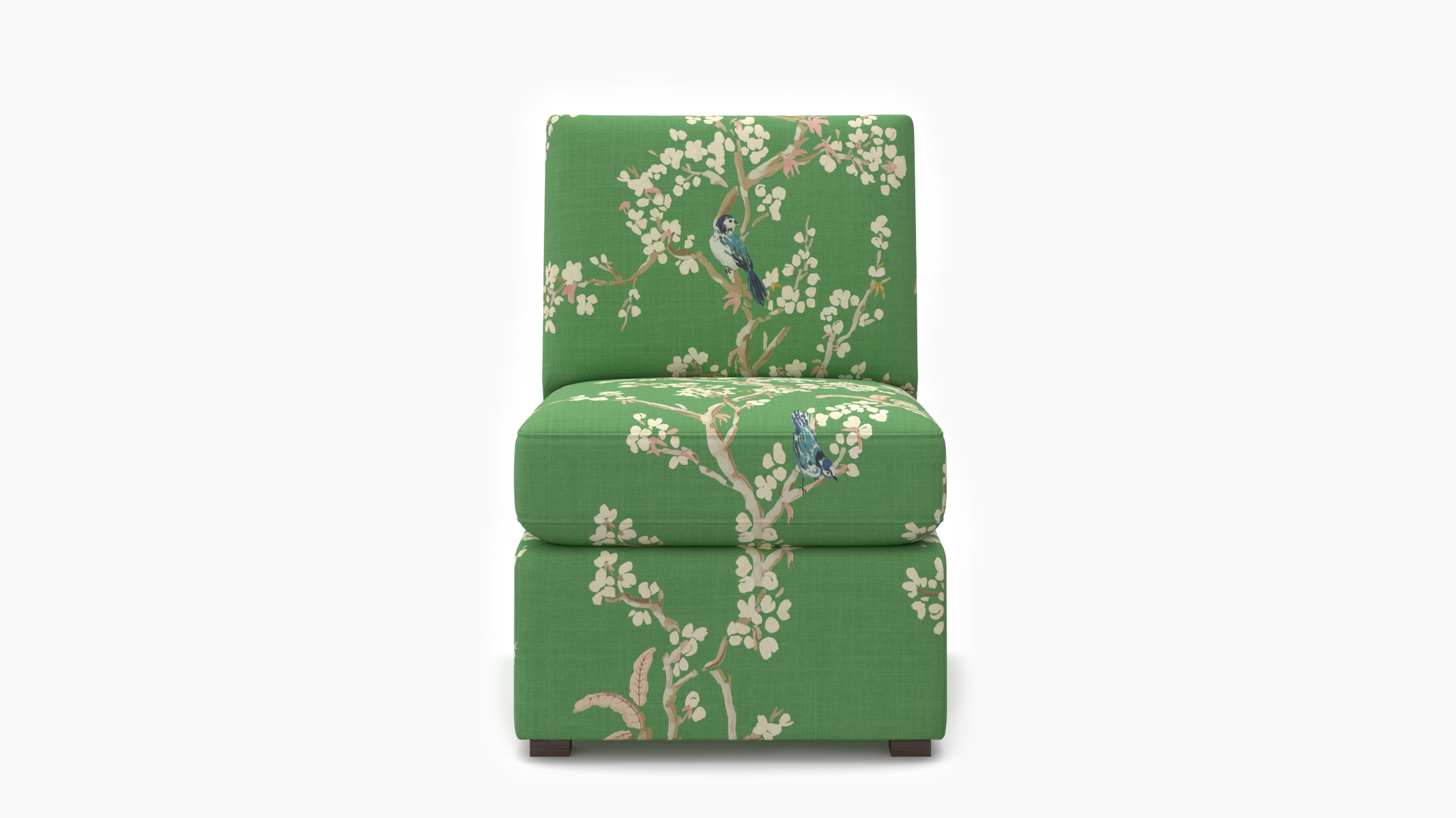Classic Slipper Chair, Jade Cherry Blossom - Image 0