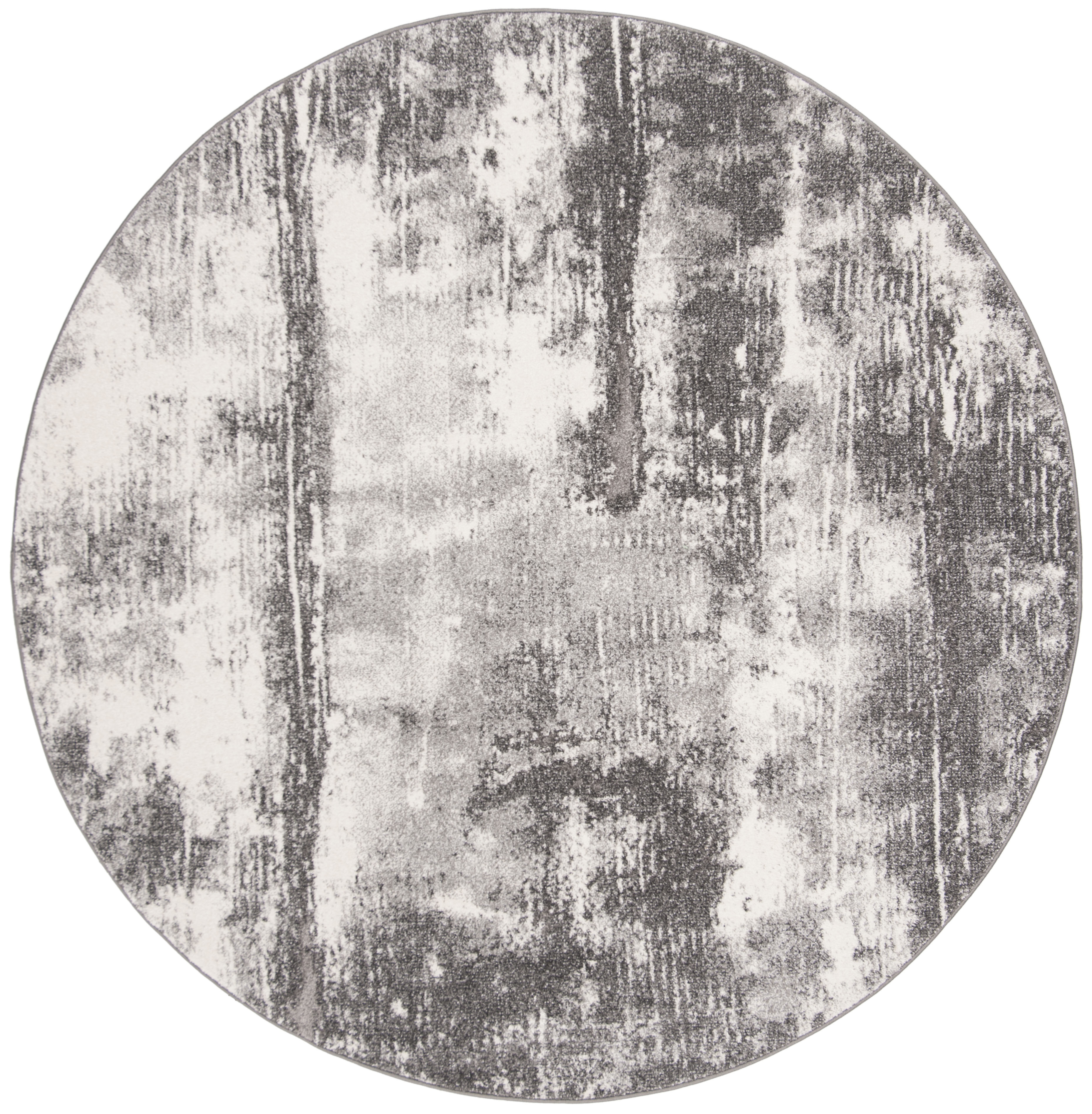Arlo Home Woven Area Rug, SPR127F, Dark Grey/Ivory,  6' 7" X 6' 7" Round - Image 0