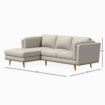 Zander 94" Right 2-Piece Chaise Sectional, Twill, Dove, Almond - Image 3