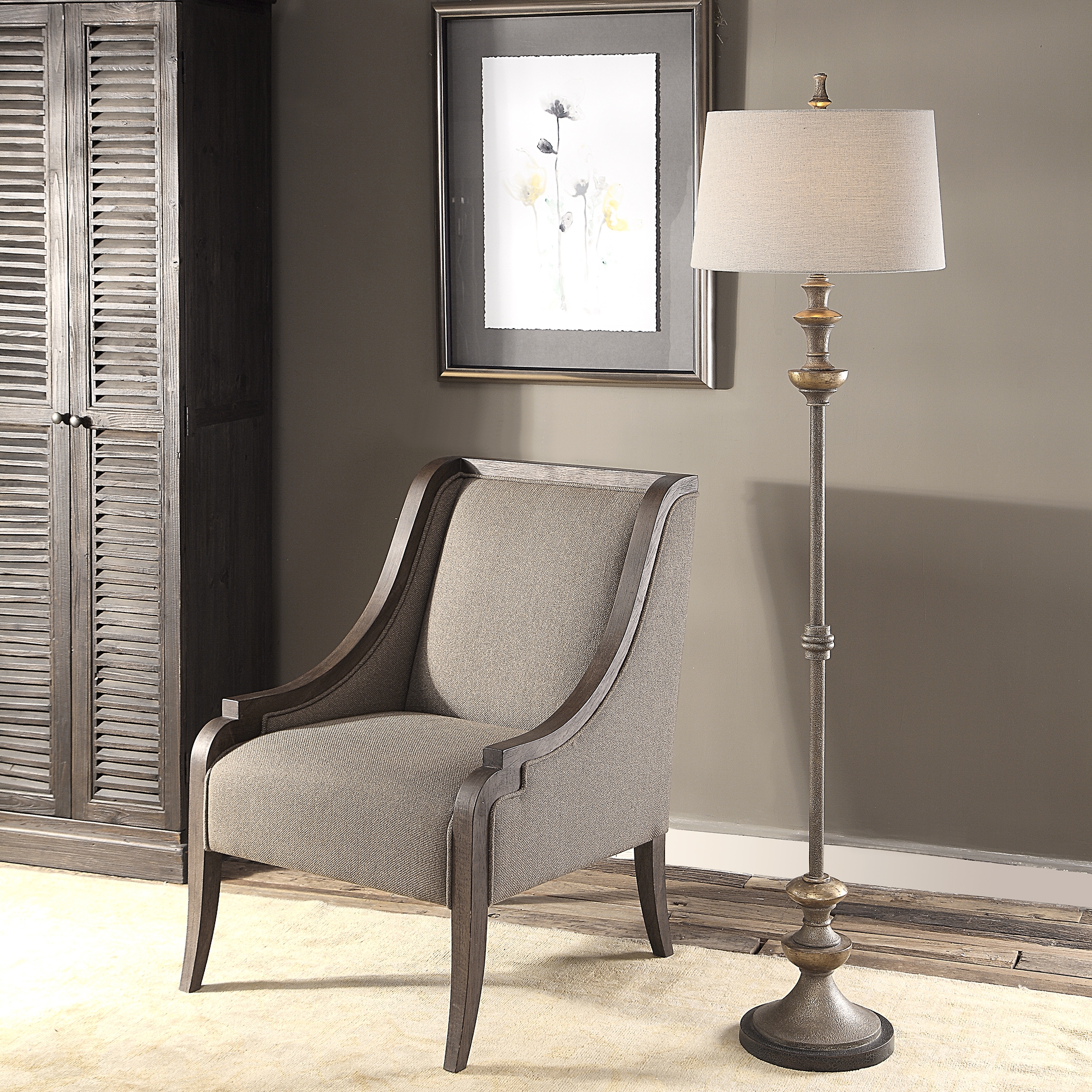 Vetralla Silver Bronze Floor Lamp - Image 1