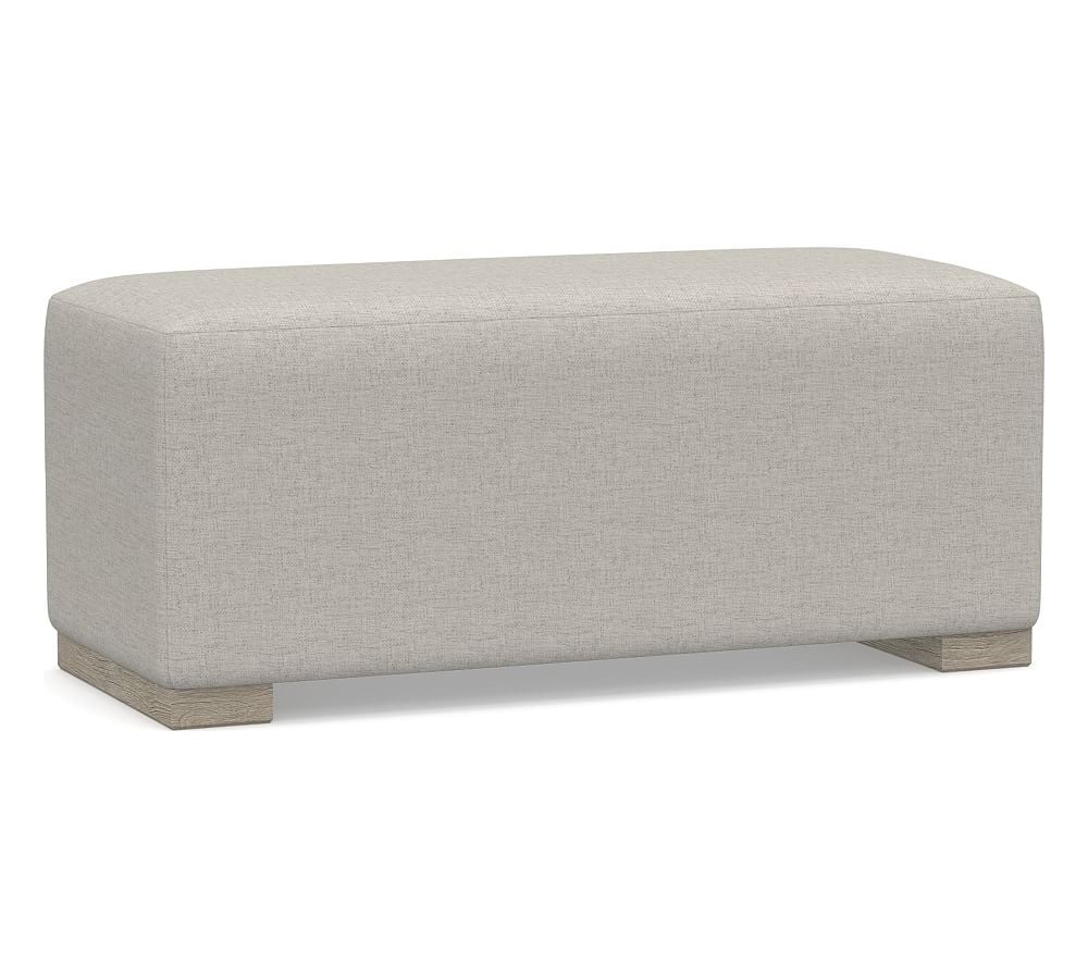 Universal Upholstered Dining Bench, Gray Wash Frame, Heathered Twill Stone - Image 0