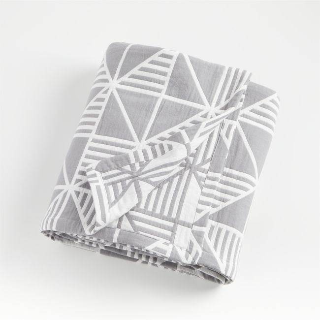 Grey Triangle Twin Bed Blanket - Image 0