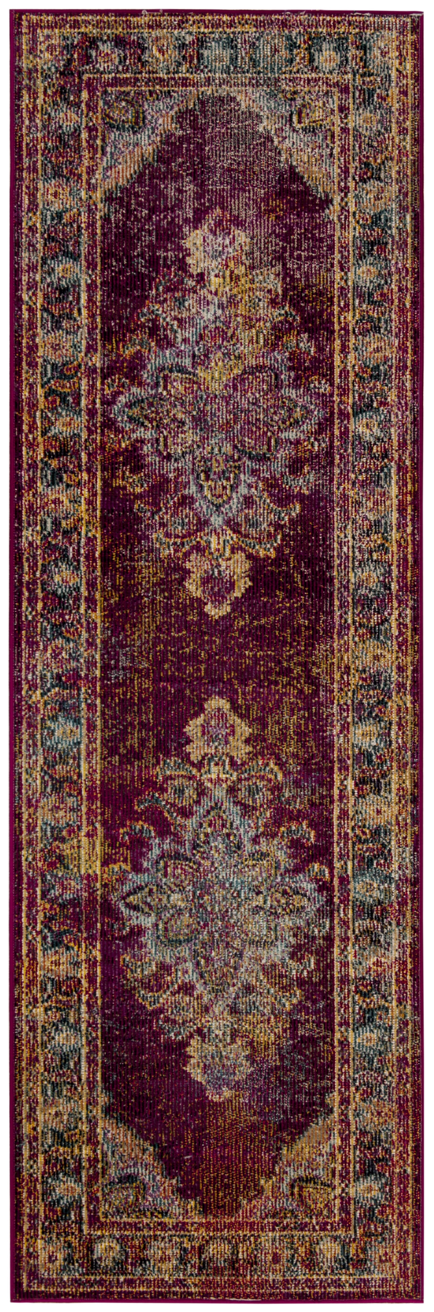 Arlo Home Woven Area Rug, CRS508R, Ruby/Navy,  2' 2" X 7' - Image 0