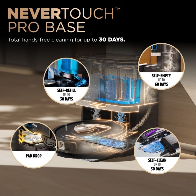 Shark PowerDetect 2-in-1 Robot Vacuum and Mop with NeverTouch Pro Base - Image 4