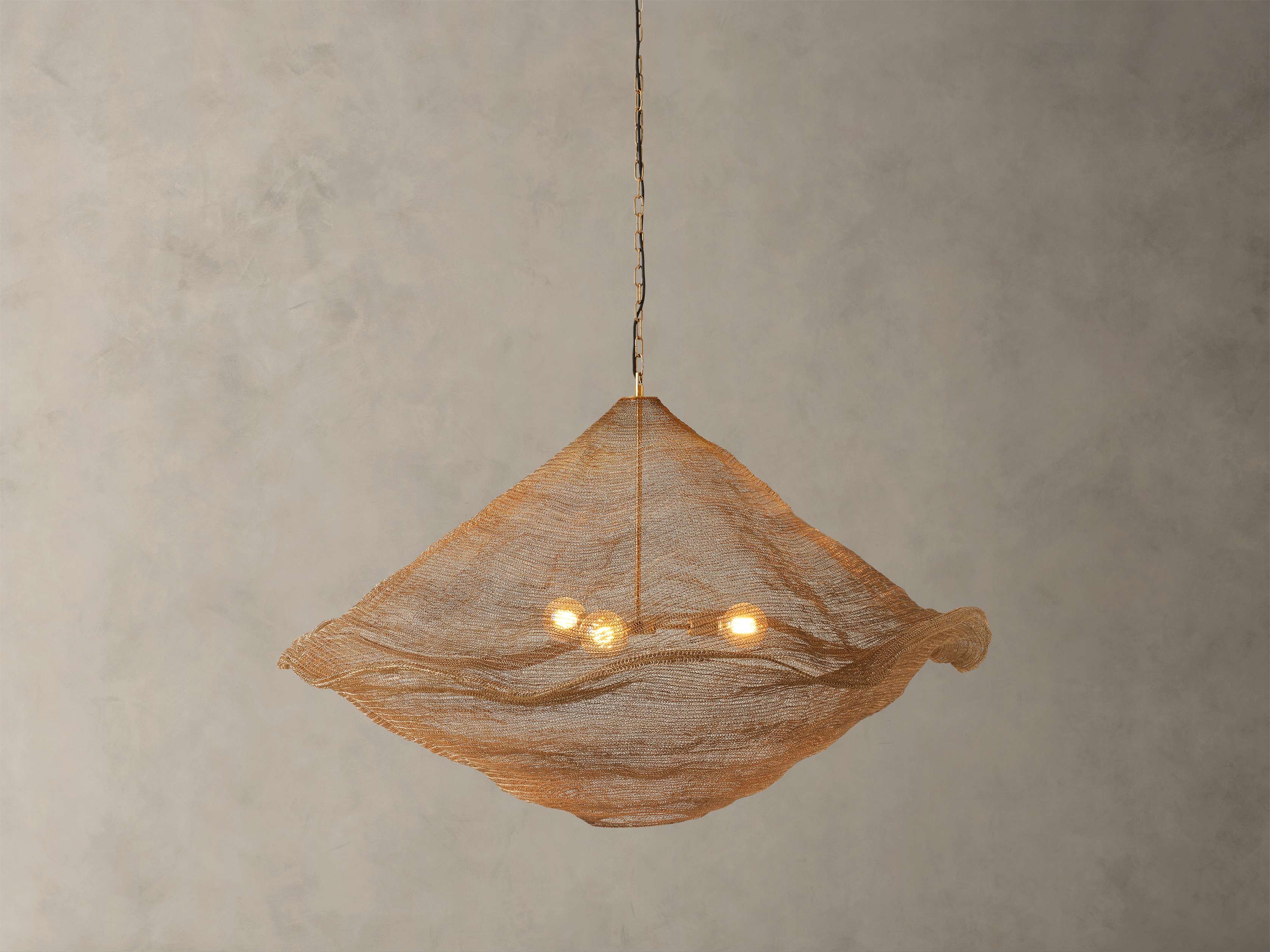 Mirza Sphere Chandelier in Metal 56" Brass - Image 0