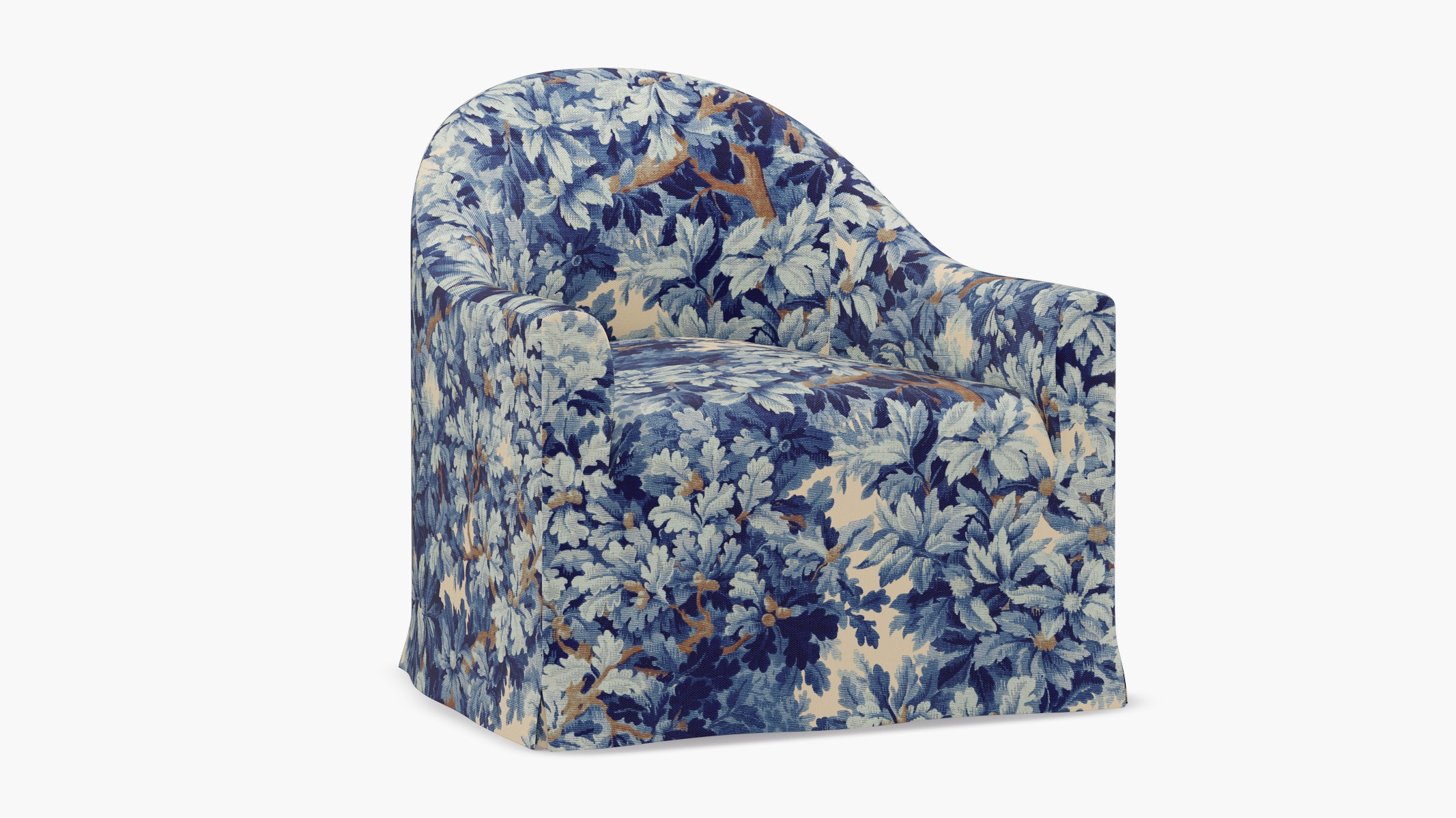 Slipcover Swivel Chair, Limoges Bois De Chene - Image 1