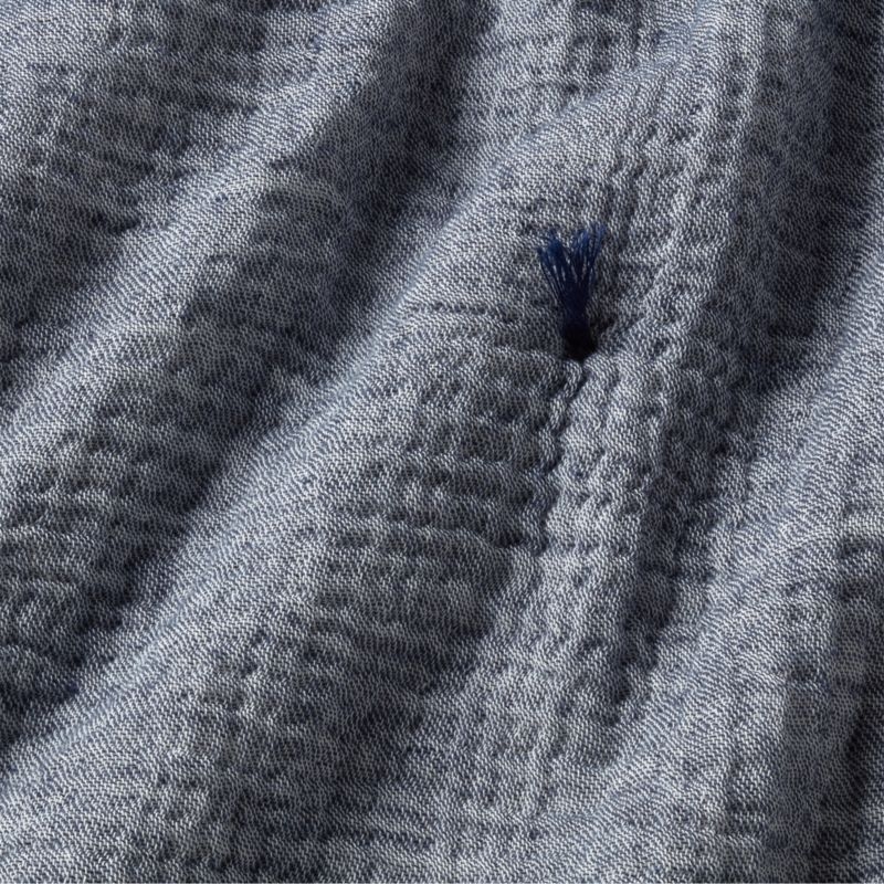 Aire Crinkle Cotton Linen Blend Indigo Standard Bed Pillow Sham - Image 1