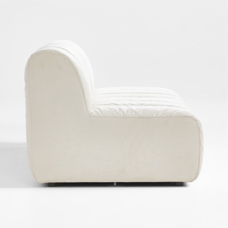 Jade Heathered Ivory 2-Piece Kids Puffer Armless Modular Sofa - Image 2