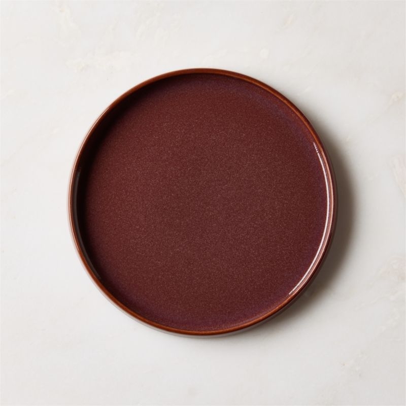 Prado Oxblood Salad Plates With Reactive Glaze Set of 6 - Image 3