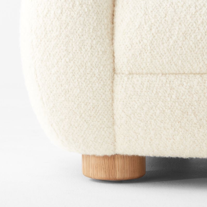 Laszlo 80" Warm White Boucle Apartment Sofa - Image 5