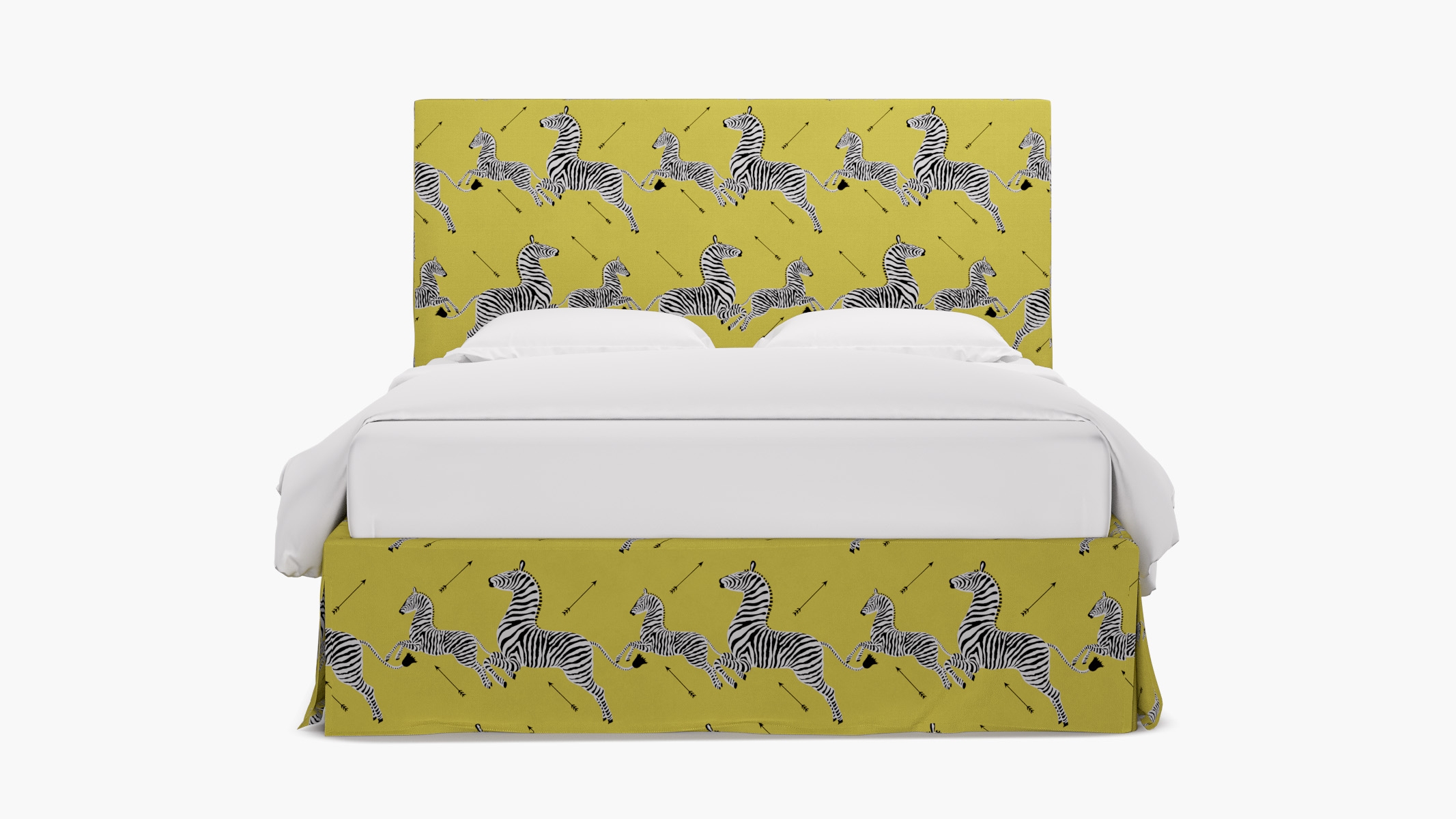 Slipcovered Bed, Yellow Zebra, King - Image 0