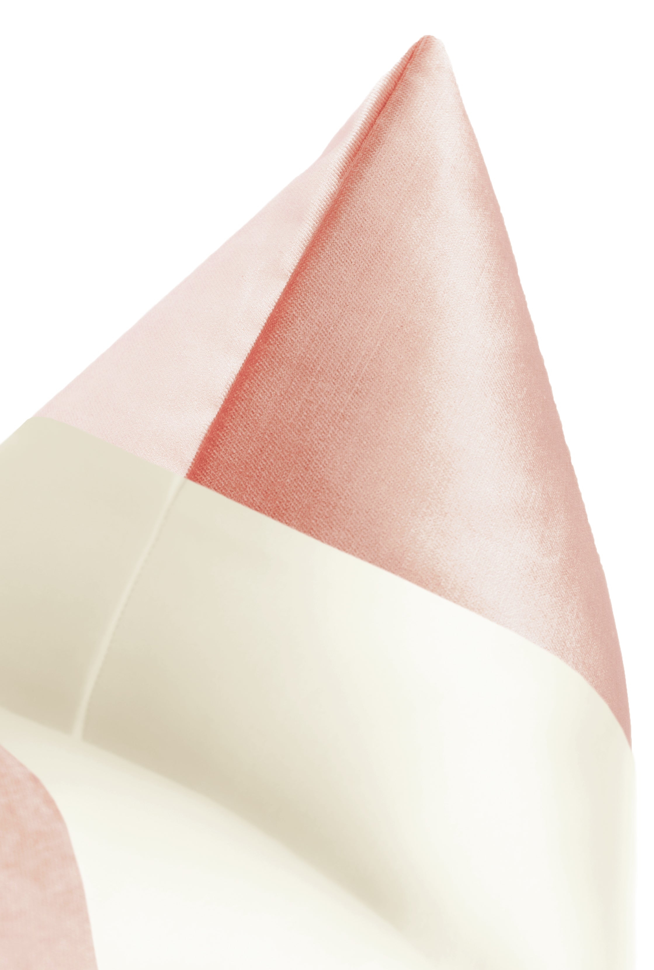 PANEL COLORBLOCK :: FAUX SILK VELVET // PINK PEONY + ALABASTER SILK - 20" X 26" STANDARD SHAM - Image 2