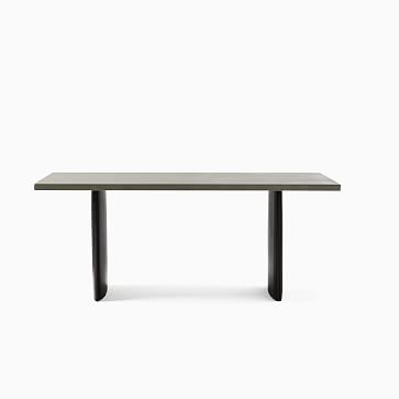Campbell Plinth 74" Table, Natural , Antq Bronze - Image 2