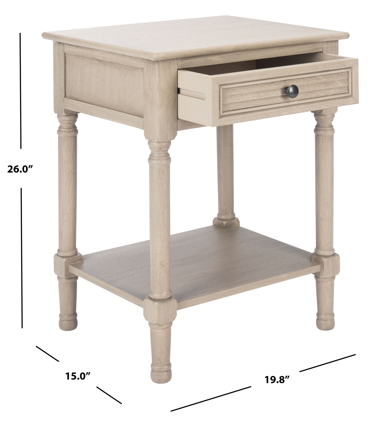 Tate 1 Drawer Accent Table - Greige - Safavieh - Image 7