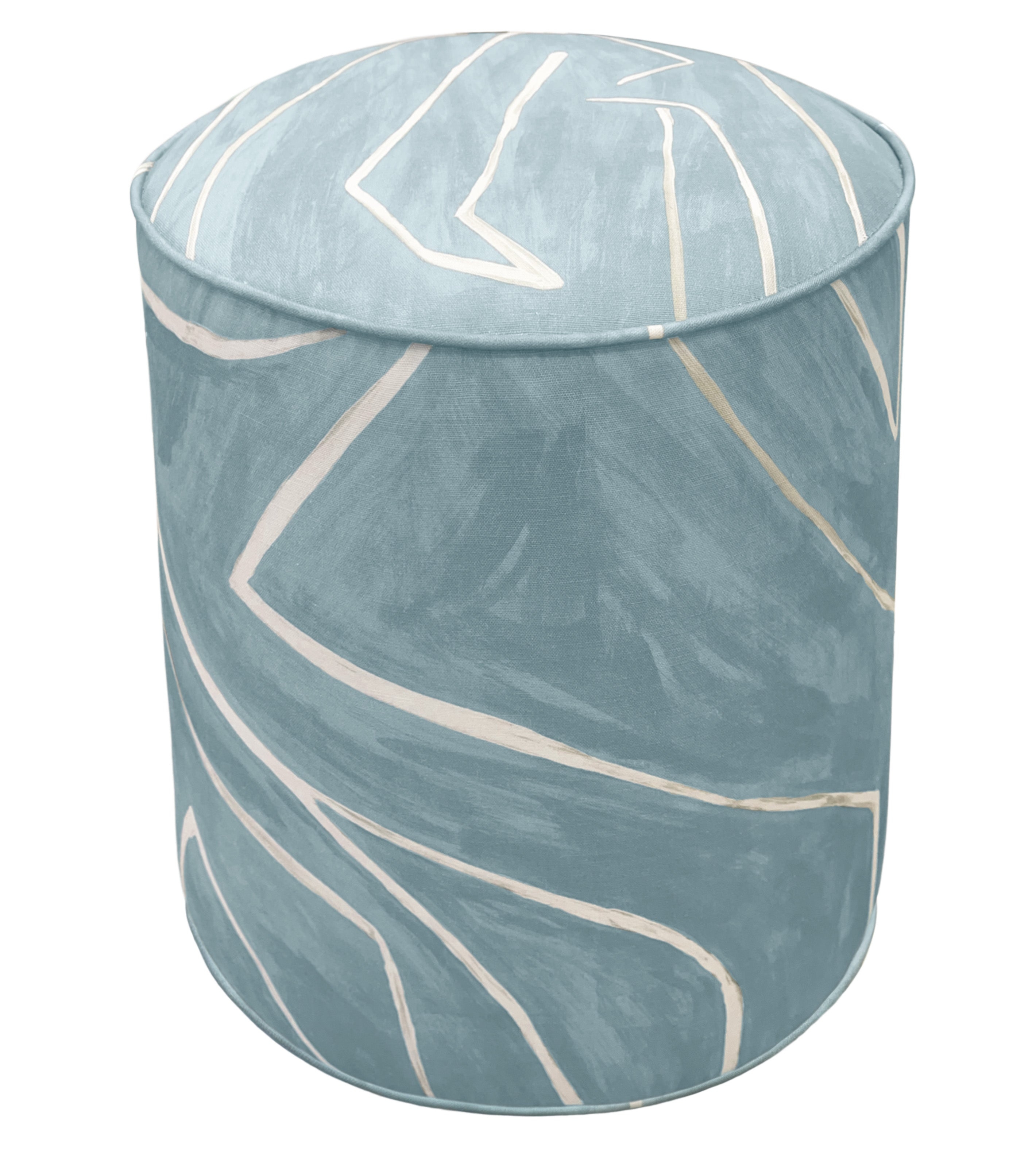 THE TIGHT ROUND OTTOMAN :: GRAFFITO // DEEP SKY - BY THE YARD - Image 0