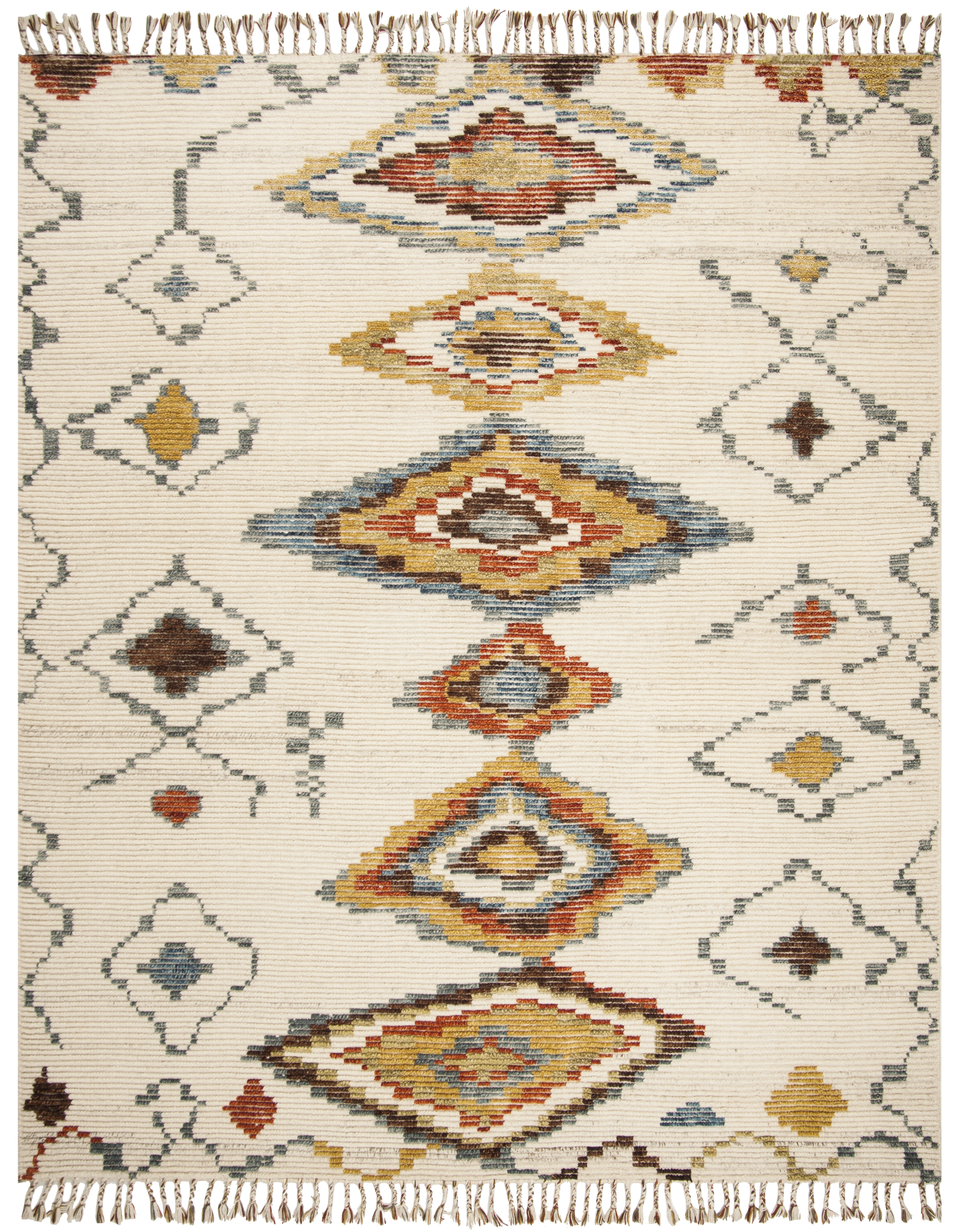 Arlo Home Hand Knotted Area Rug, KNY526A, Ivory/Multi,  9' X 12' - Image 0