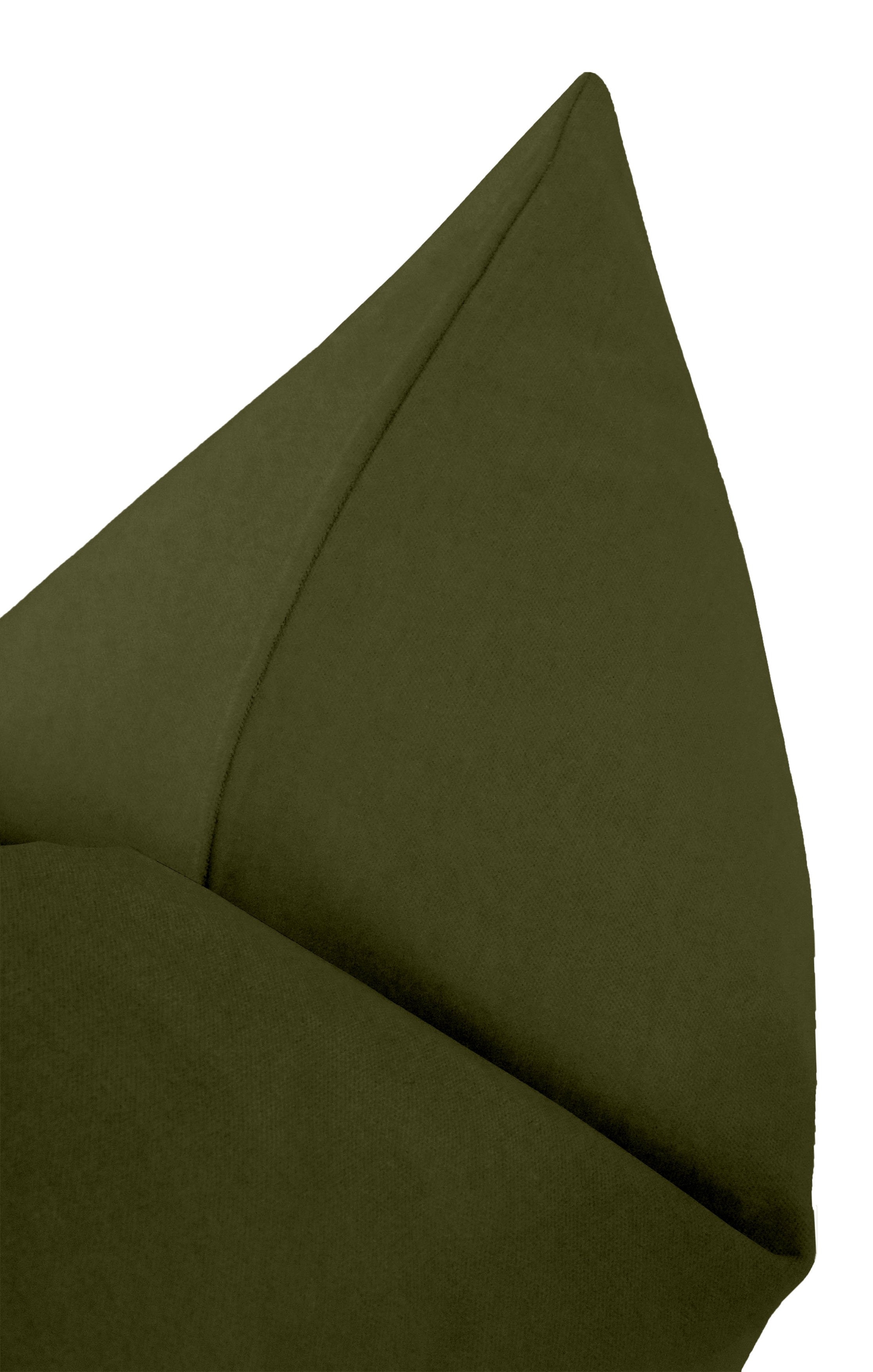 Classic Velvet Lumbar Pillow Cover, Olive, 20" x 20" - Image 2