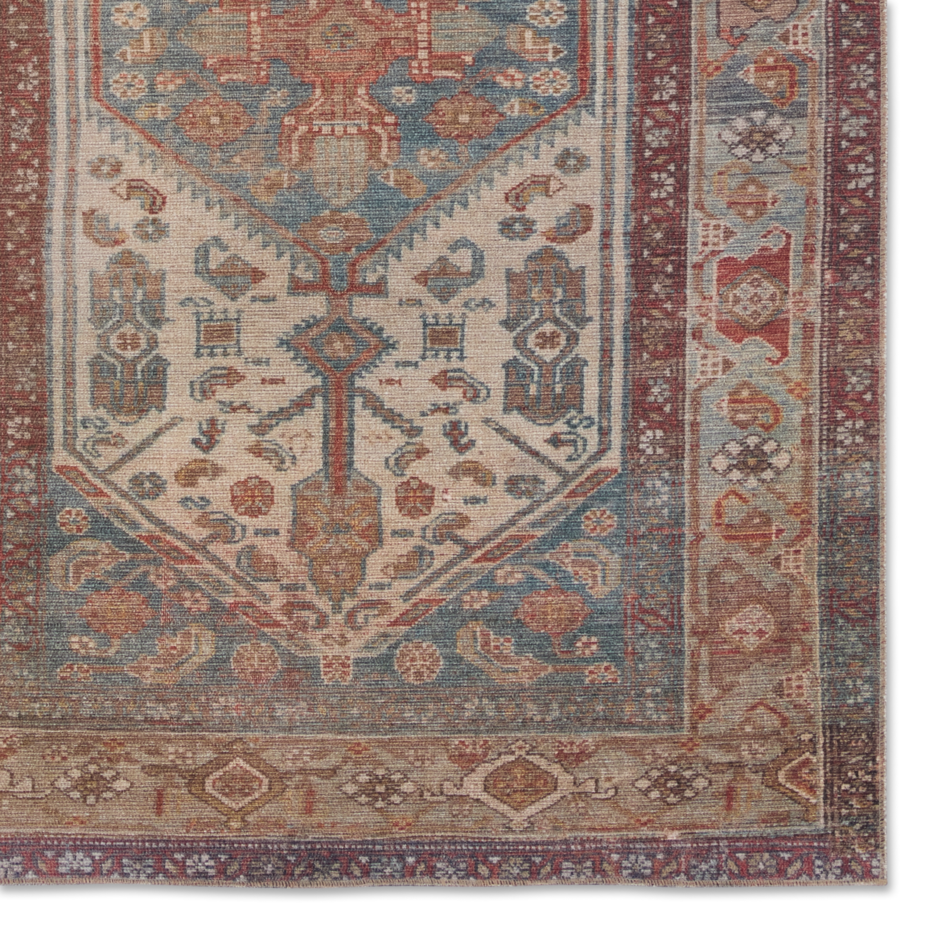 Arkansas Medallion Blue/ Red Area Rug (3'X5') - Image 3