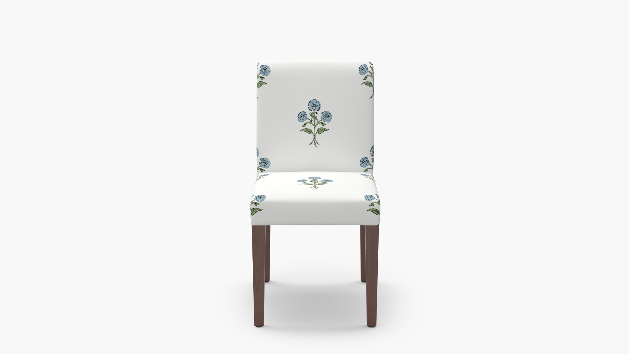 Signature Dining Chair, Blue Delphine, Walnut Square Tapered Leg - Image 0