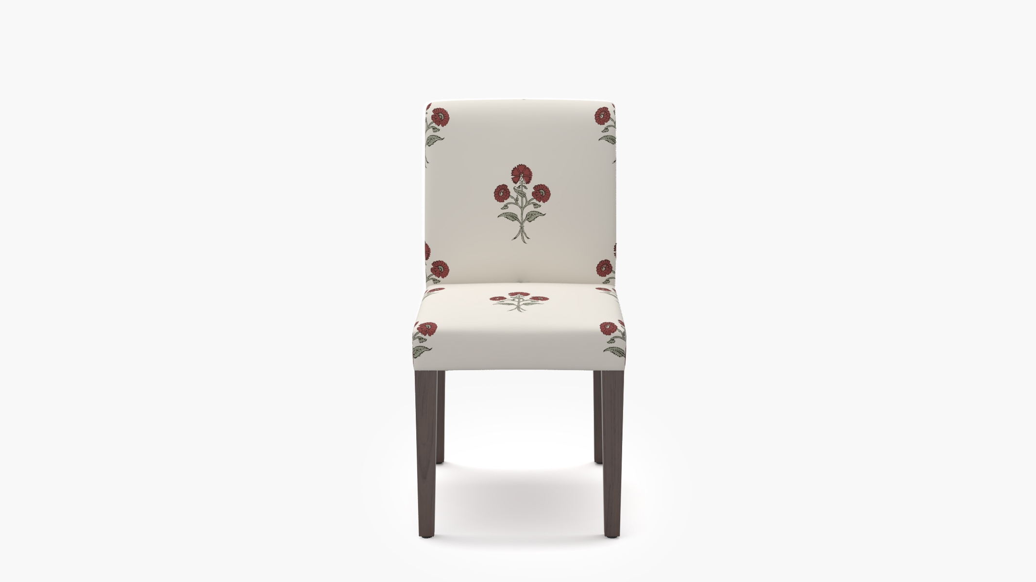 Signature Dining Chair, Red Delphine, Espresso Square Tapered Leg - Image 0
