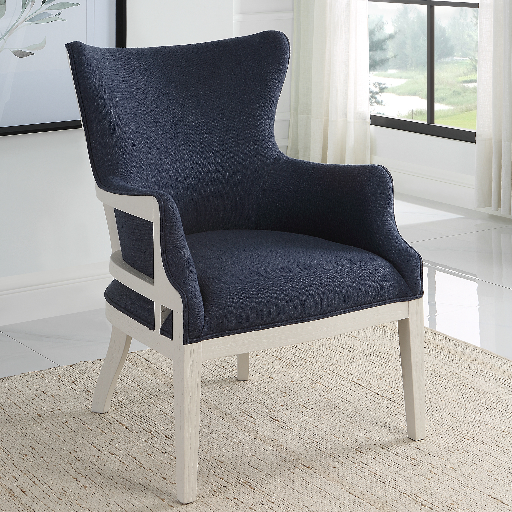 Gordonston Blue Fabric Accent Chair - Image 1