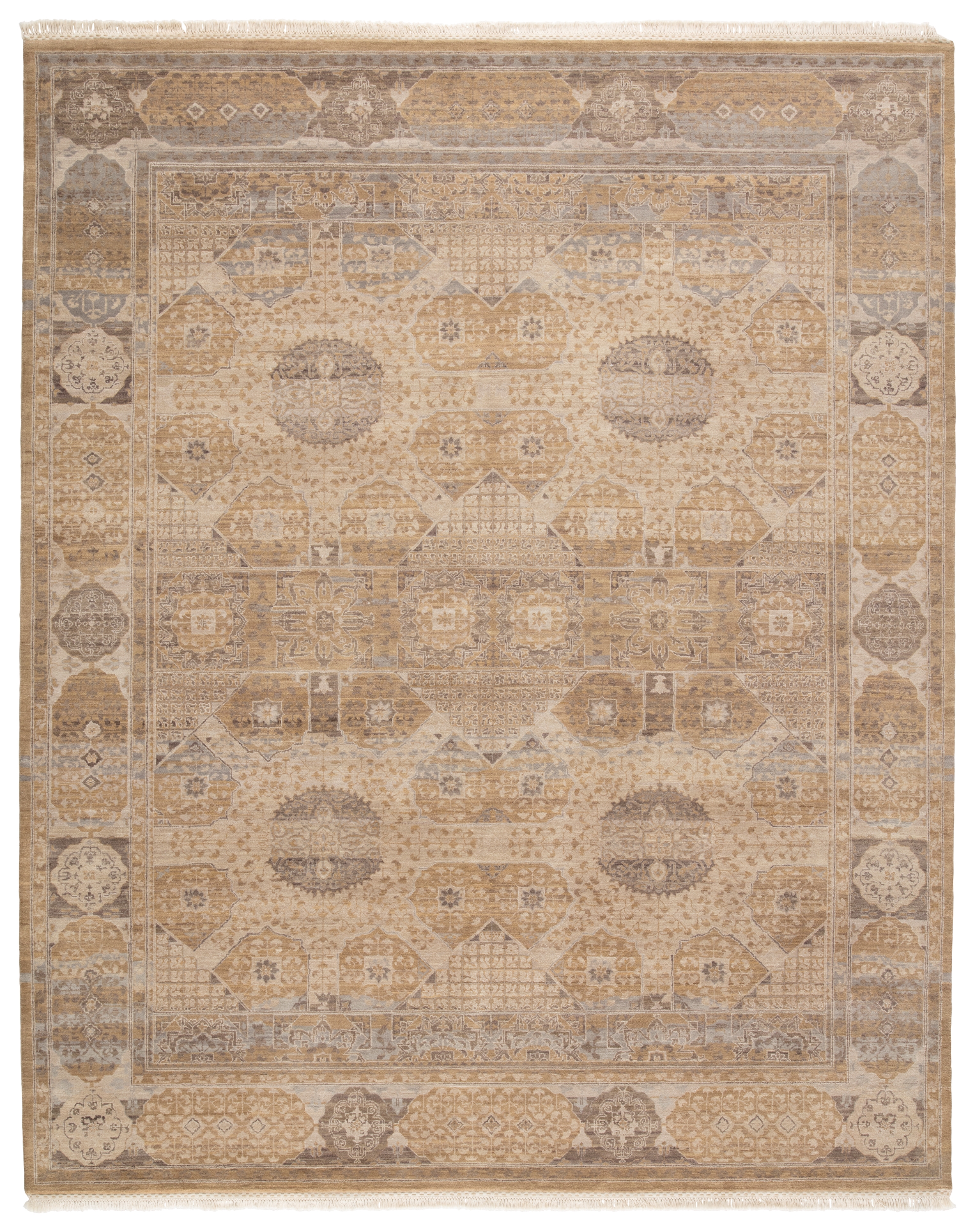 Jenny Jones by Levant Hand-Knotted Medallion Beige/ Light Gray Area Rug (8'X10') - Image 0