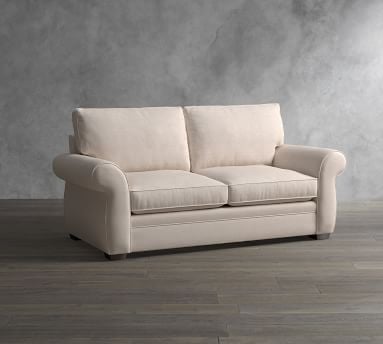 Pearce Roll Arm Upholstered Sofa 81", Down Blend Wrapped Cushions, Chenille Basketweave Pebble - Image 1