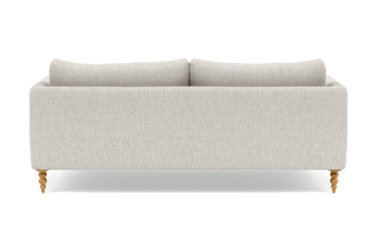 Owens Loveseats with Beige Wheat Fabric, standard down blend cushions, and Natural Oak legs - Image 3